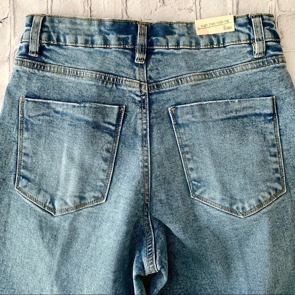 HIGH Rise Distressed Wide Leg Jeans - Picture 6 of 11